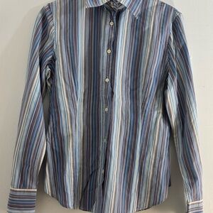 Women’s Etro Milano Multi Striped Button-Up Shirt, Size 42